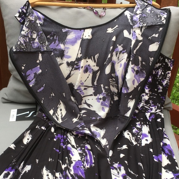 Vera Wang Pleat Panel Autumn Romance Dress - Picture 6 of 7